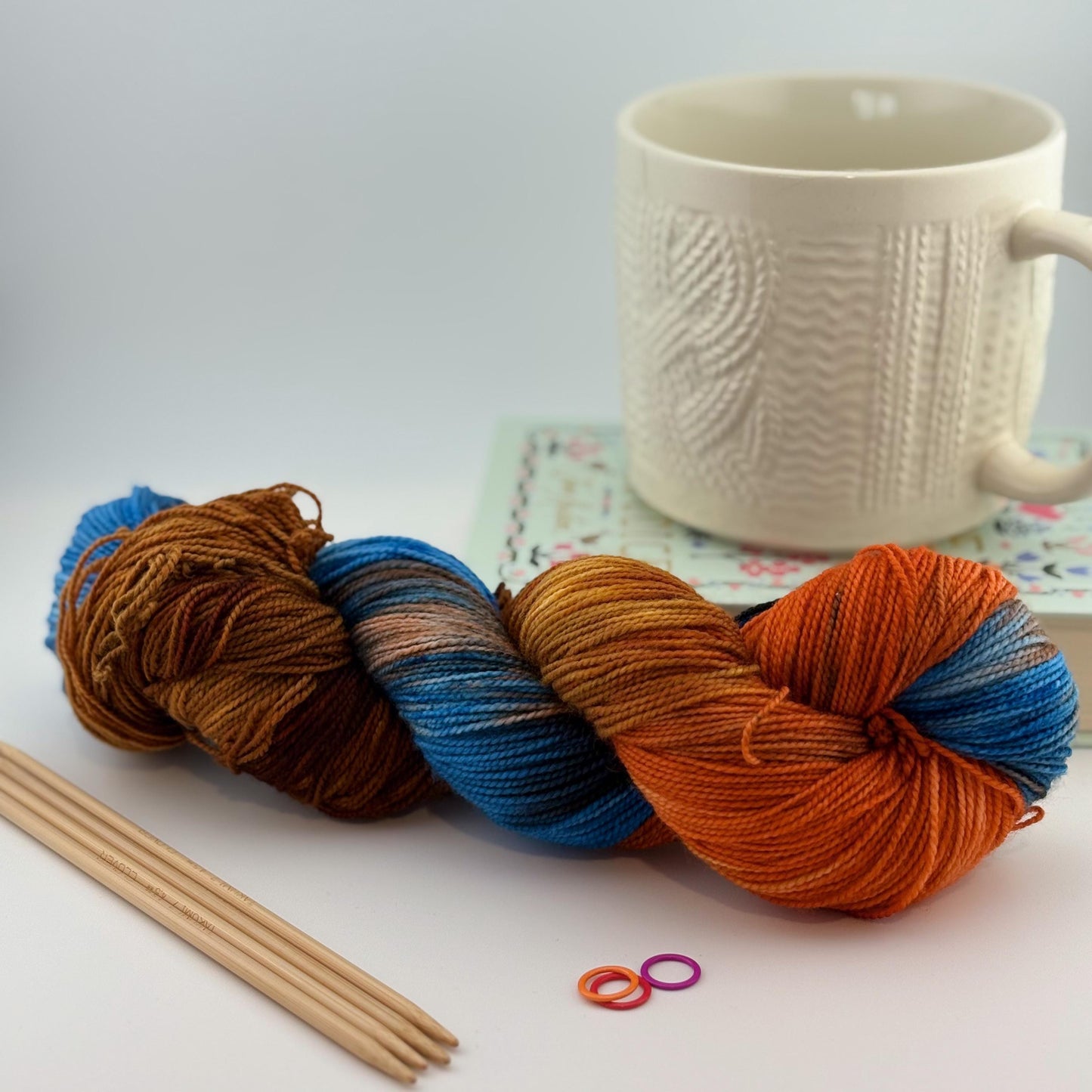 Hand Dyed Yarn, Fingering Weight, Superwash Merino and Nylon in Fiery Sunset