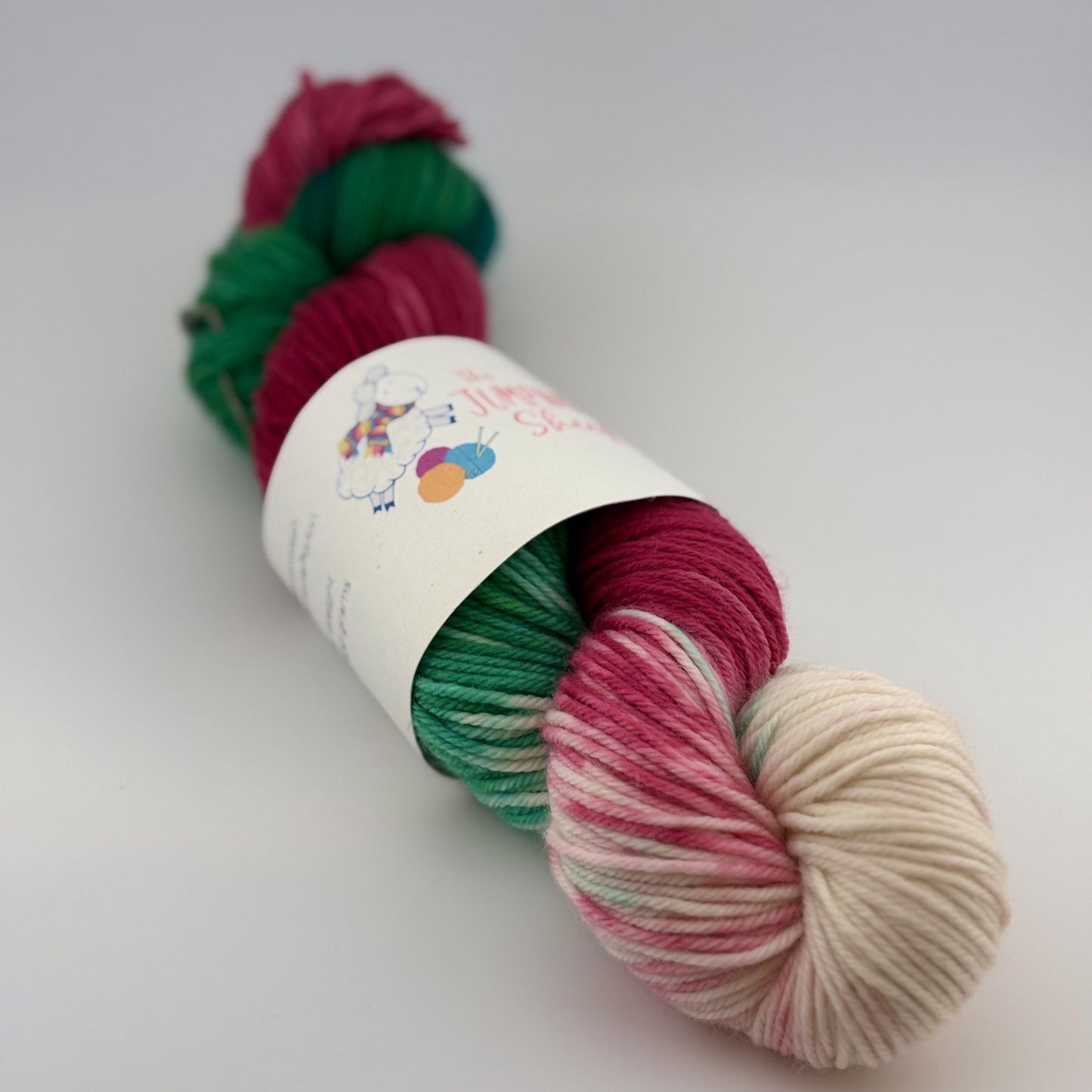 Hand Dyed Yarn, DK Weight, Superwash Merino, Cashmere, and Nylon in Old Fashioned Christmas