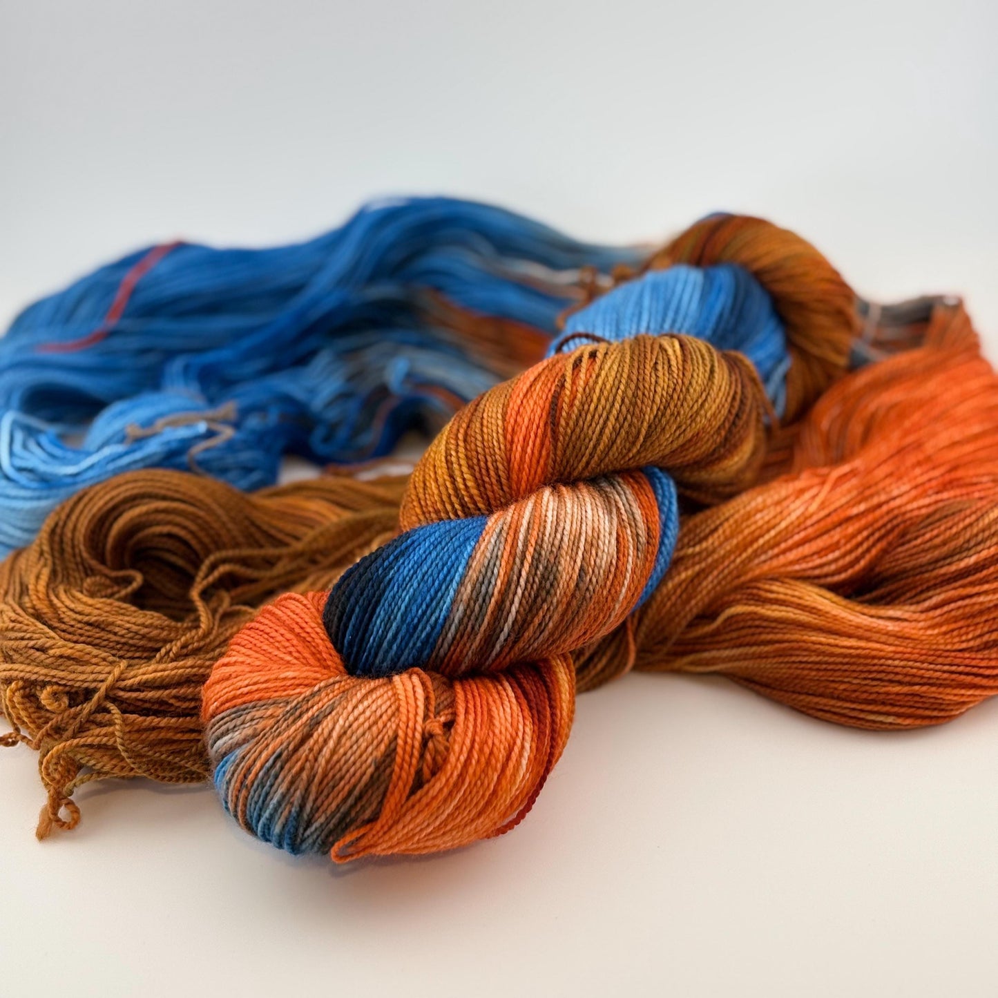 Hand Dyed Yarn, Fingering Weight, Superwash Merino and Nylon in Fiery Sunset