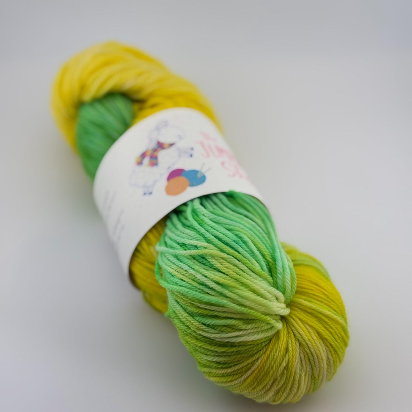 Hand Dyed Yarn, Fingering Weight, Superwash Merino, Cashmere, and Nylon in Lemon Lime