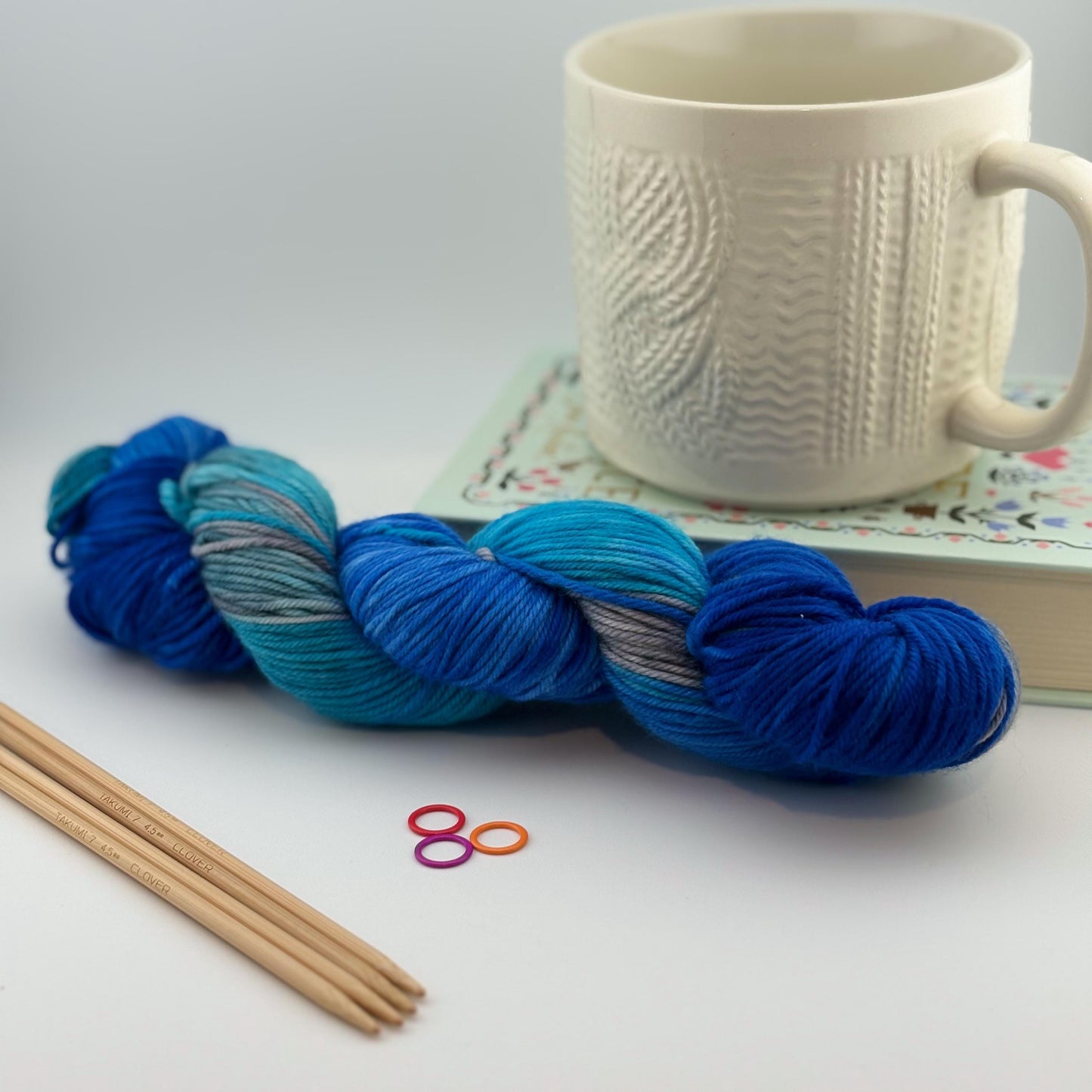 Hand Dyed Yarn, DK Weight, Superwash Merino, Cashmere, and Nylon in Silver Bells