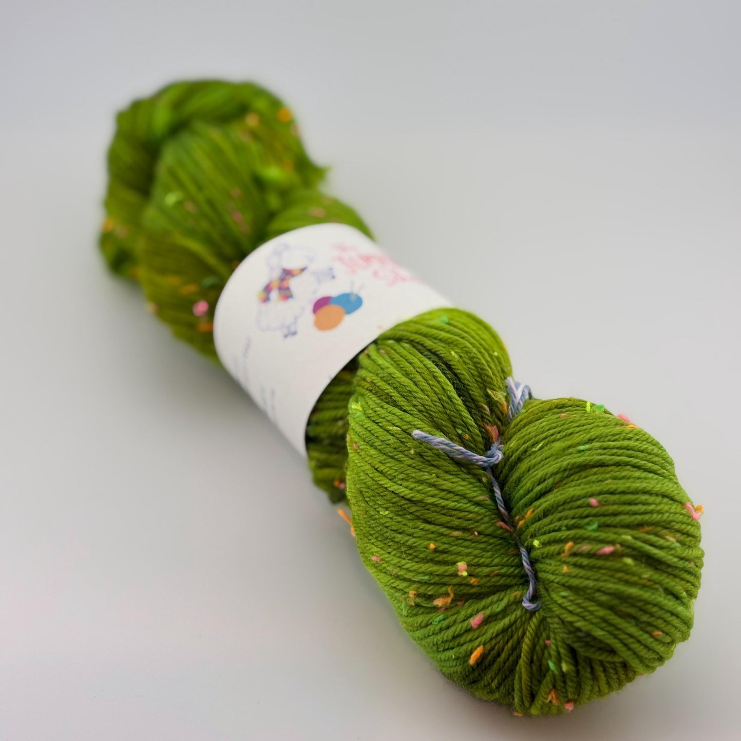 Hand Dyed Yarn, DK Weight, Superwash Merino and Neon Donegal Nep in Radioactive