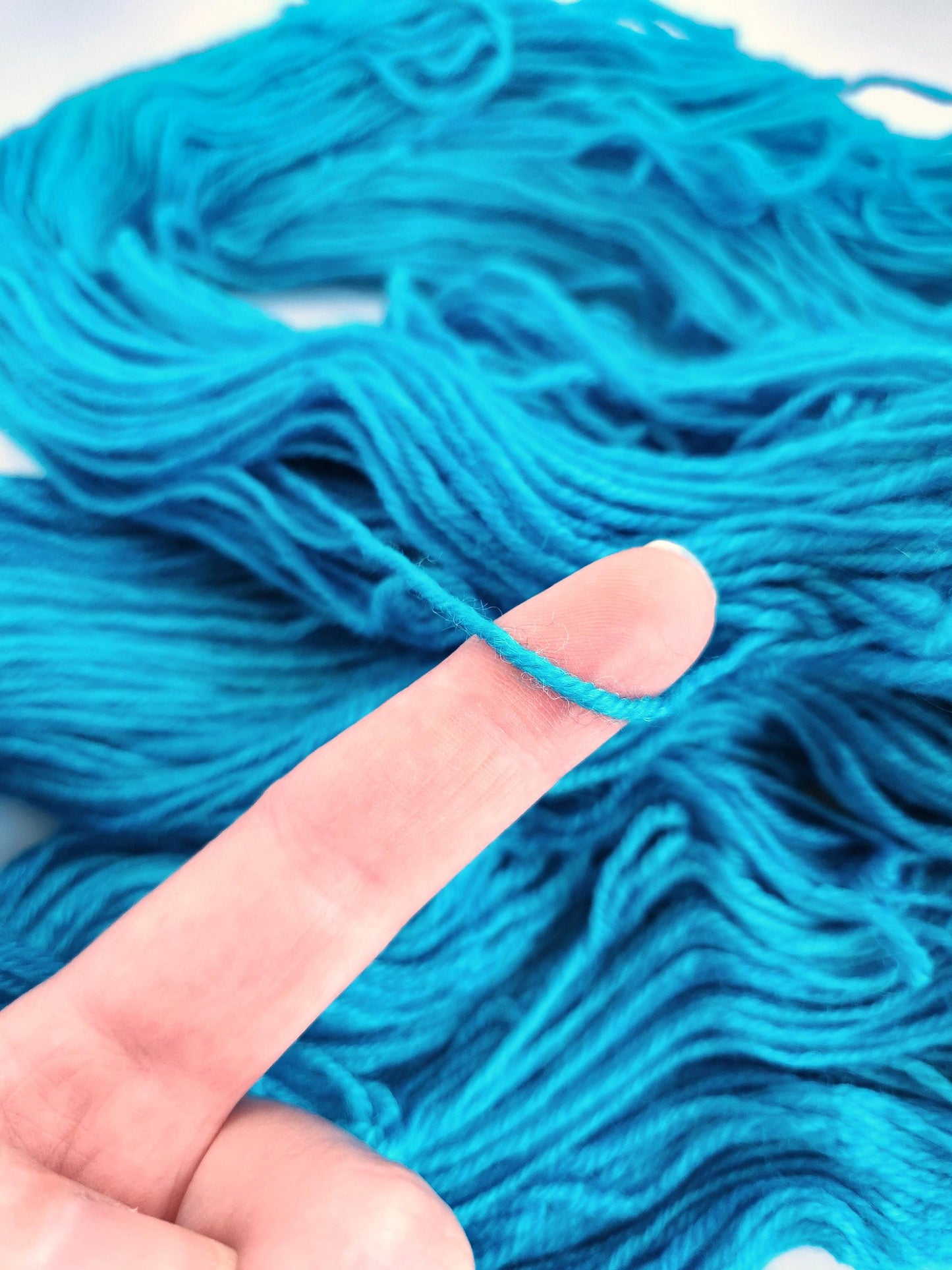 Hand Dyed Yarn, Fingering Weight, Superwash BFL with Bamboo, Caribbean Blue Colorway