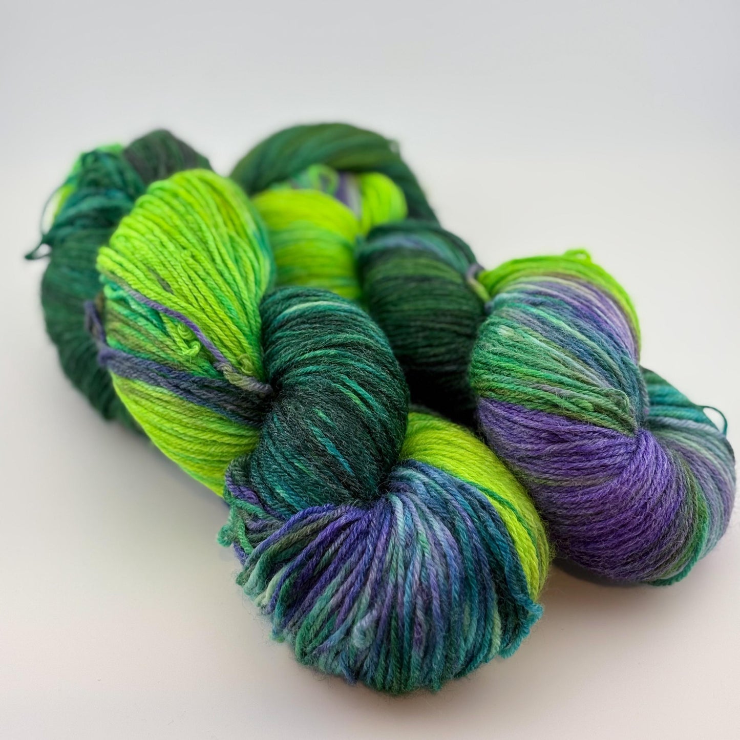 Hand Dyed Yarn, Fingering Weight, Superwash BFL with Bamboo, Clover Fields