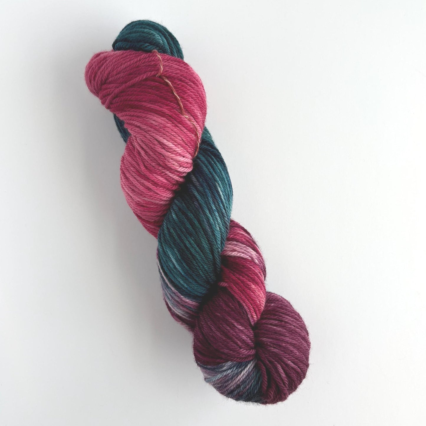 Hand Dyed Yarn, Worsted Weight, Superwash Merino, in Wandering Berry