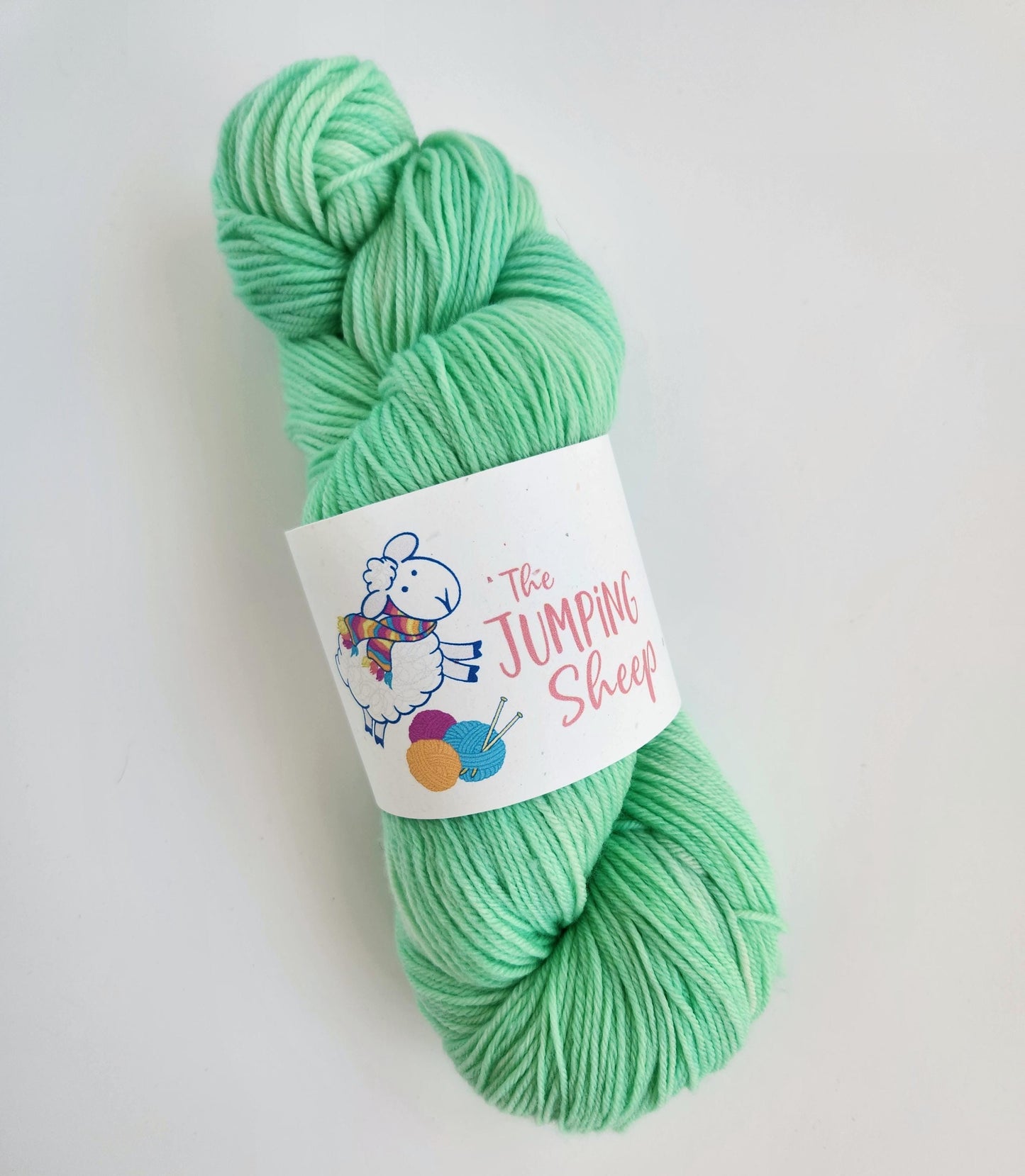 Hand Dyed Yarn, Fingering Weight, Superwash Merino, Cashmere, and Nylon in Spring Green