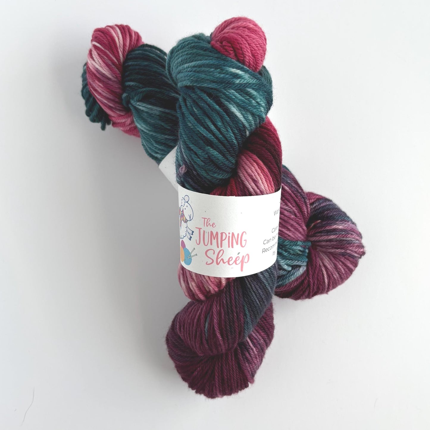 Hand Dyed Yarn, Worsted Weight, Superwash Merino, in Wandering Berry