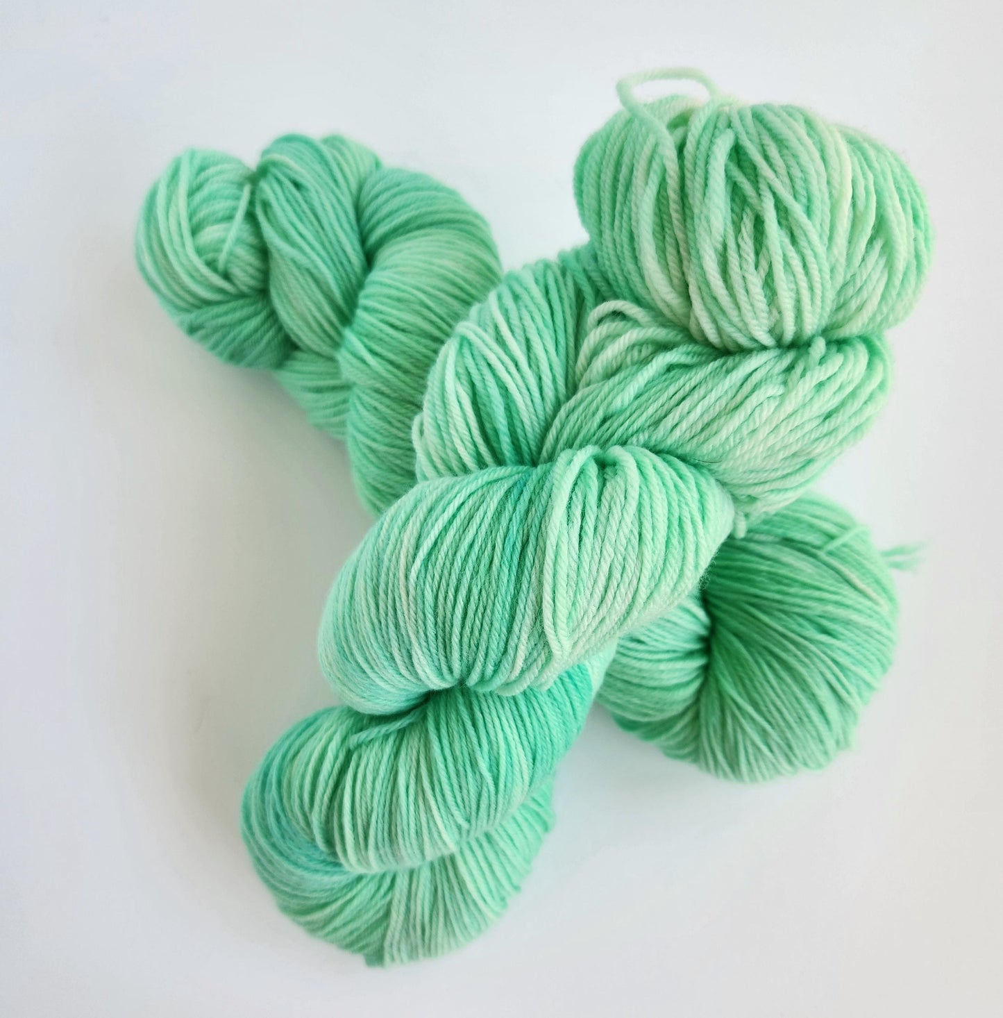 Hand Dyed Yarn, Fingering Weight, Superwash Merino, Cashmere, and Nylon in Spring Green