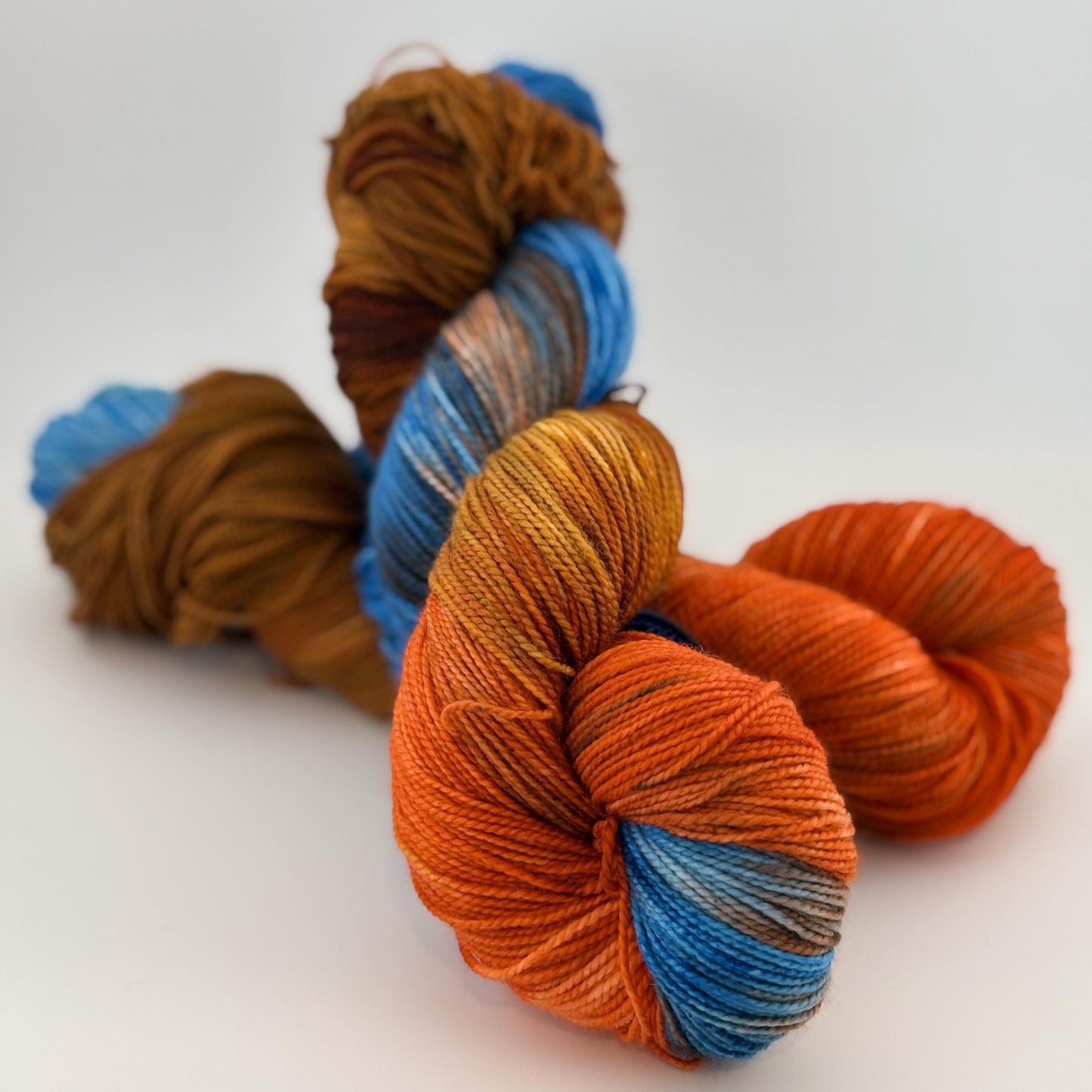 Hand Dyed Yarn, Fingering Weight, Superwash Merino and Nylon in Fiery Sunset