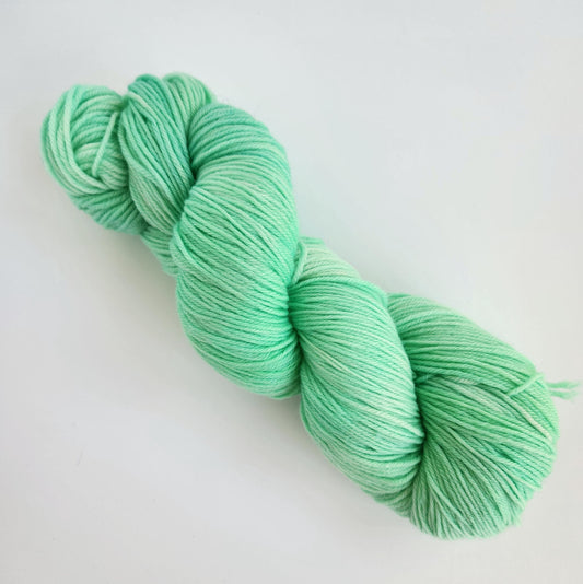 Hand Dyed Yarn, Fingering Weight, Superwash Merino, Cashmere, and Nylon in Spring Green