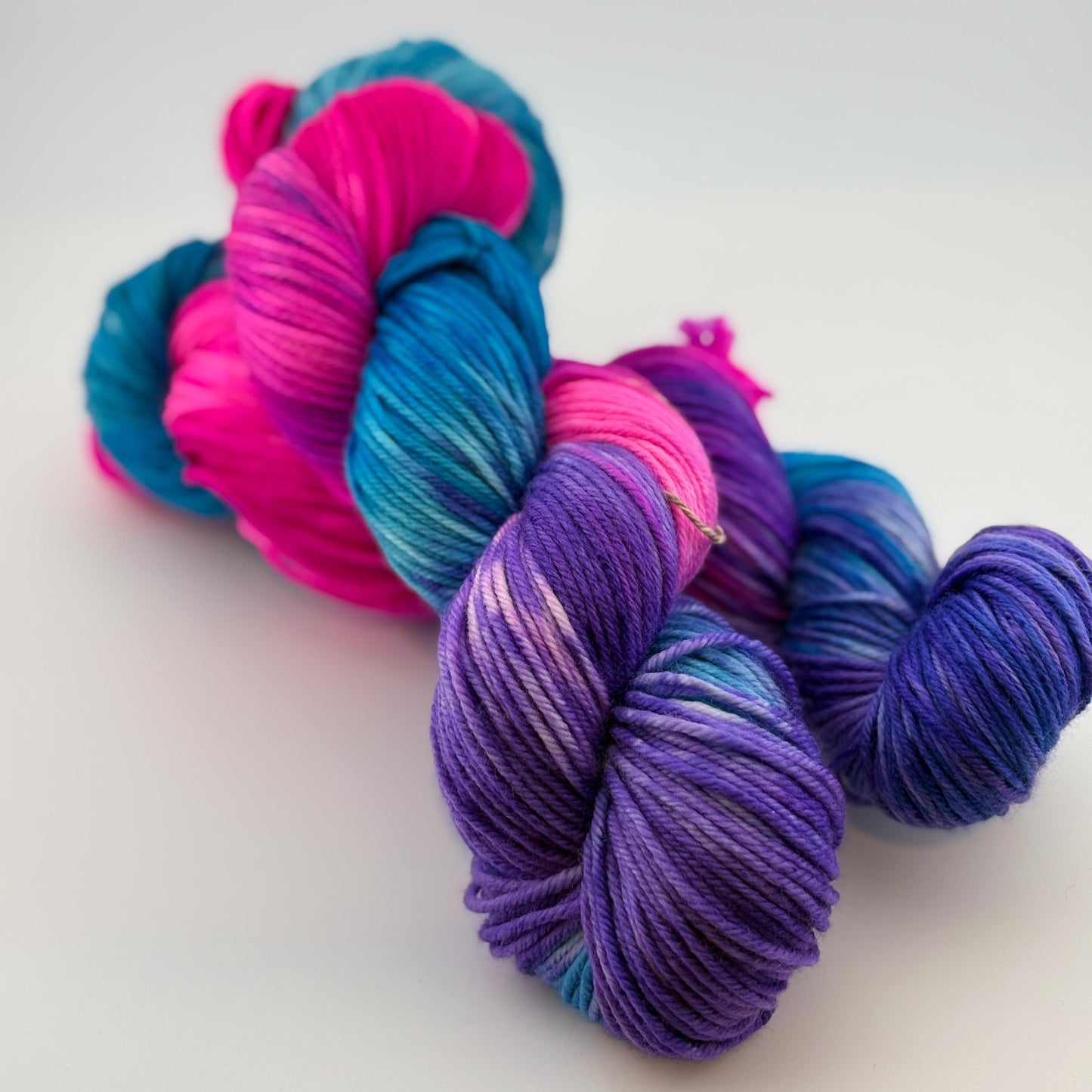 Hand Dyed Yarn, DK Weight, Superwash Merino, Cashmere, and Nylon in Nineties