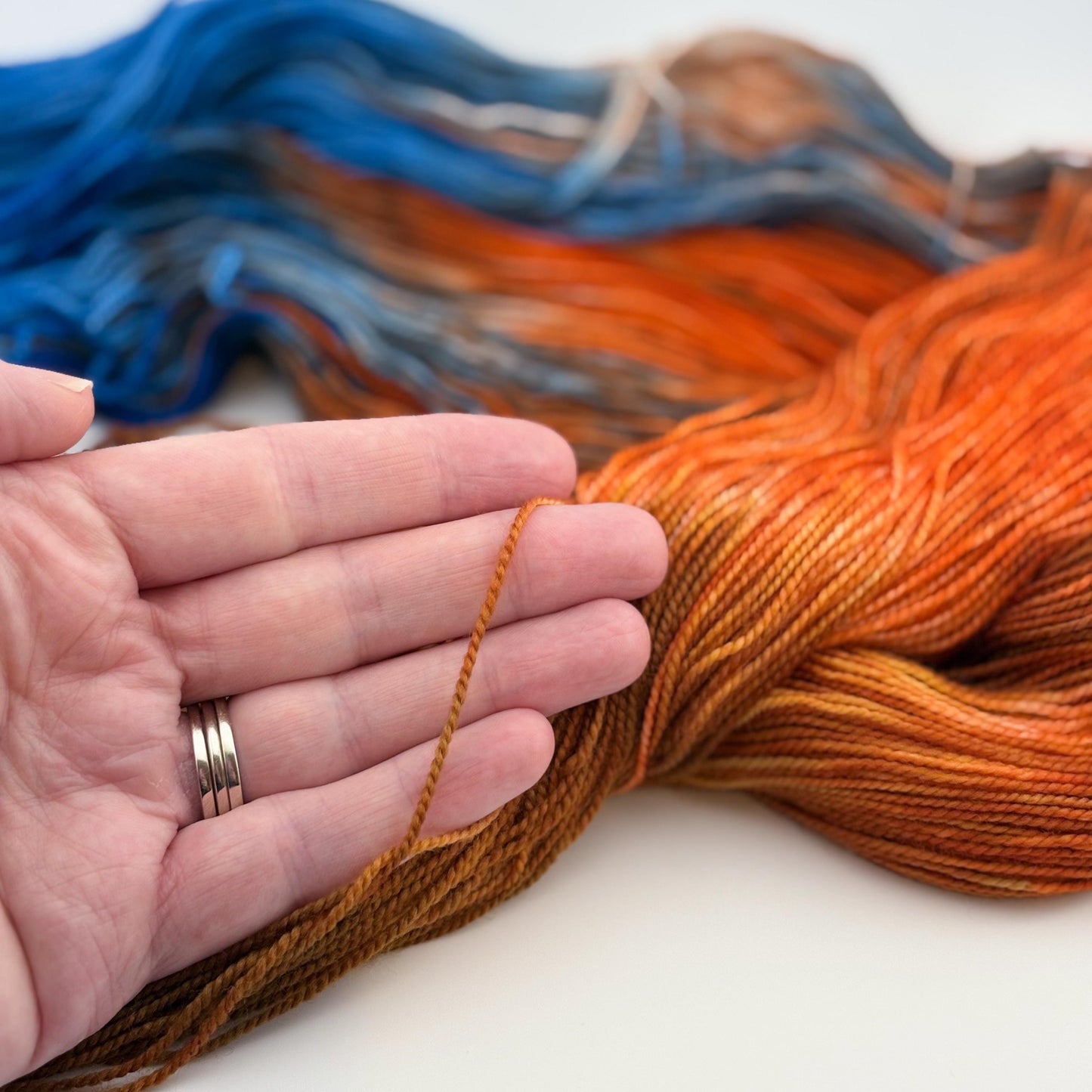 Hand Dyed Yarn, Fingering Weight, Superwash Merino and Nylon in Fiery Sunset