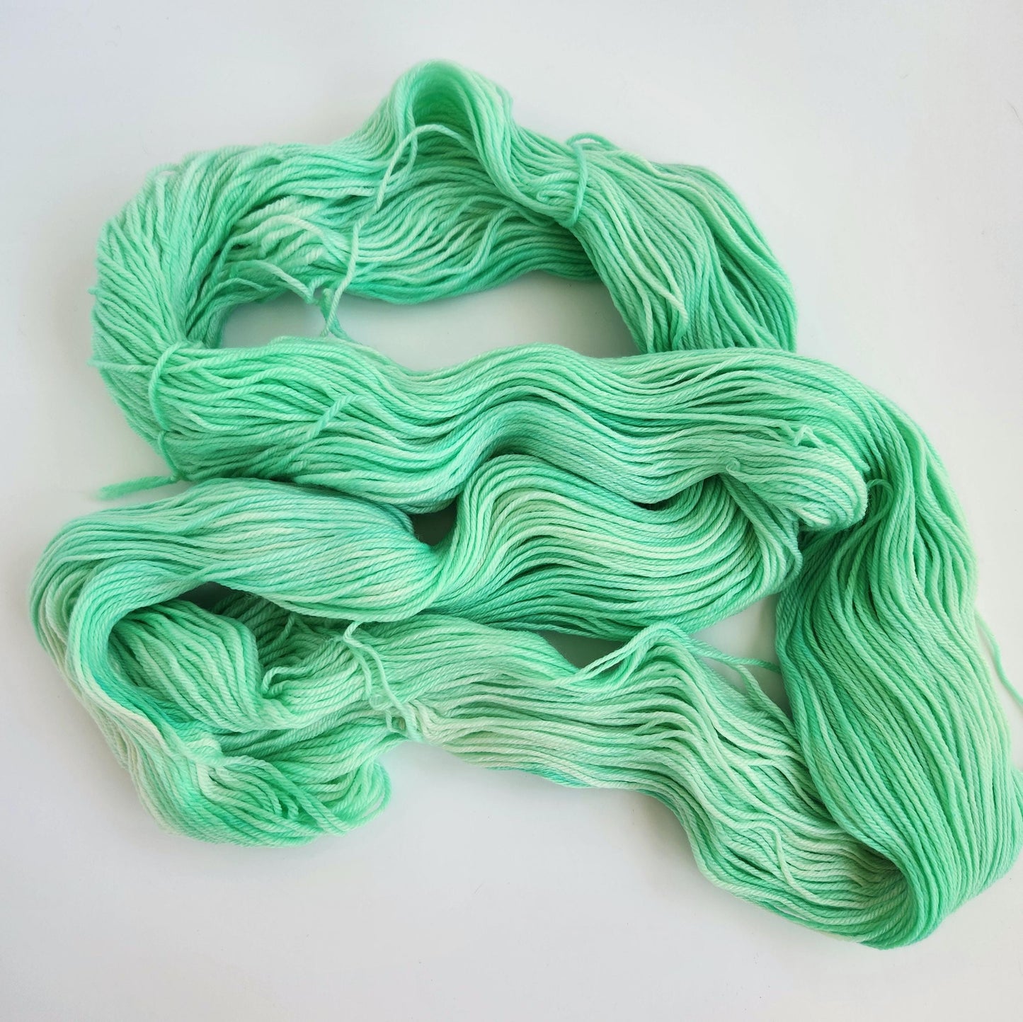 Hand Dyed Yarn, Fingering Weight, Superwash Merino, Cashmere, and Nylon in Spring Green