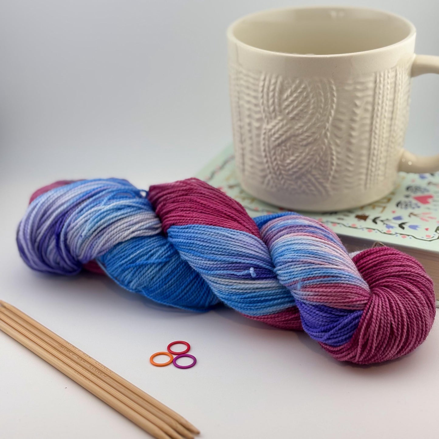 Hand Dyed Yarn, Fingering Weight, Superwash Merino and Nylon in Coral Reef