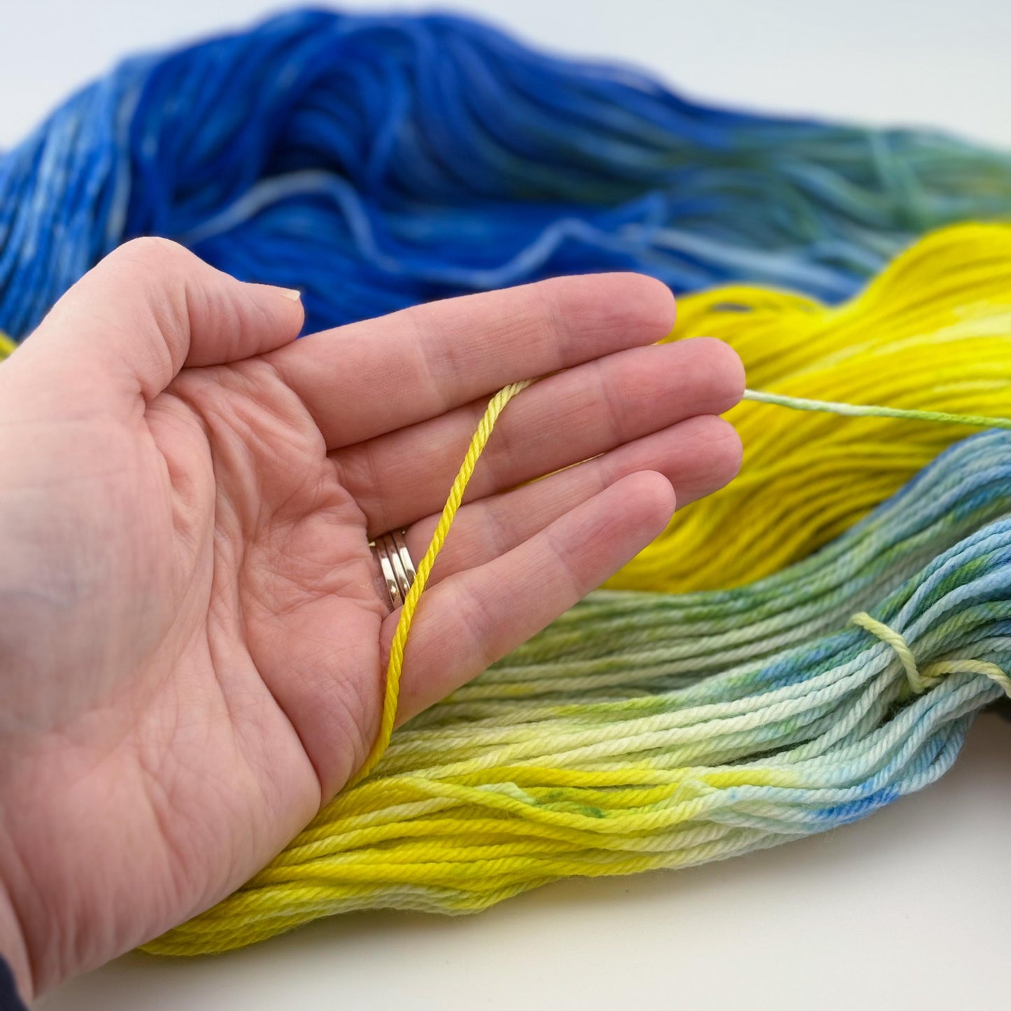 Hand Dyed Yarn, Worsted Weight, Superwash Merino, in Starry Night