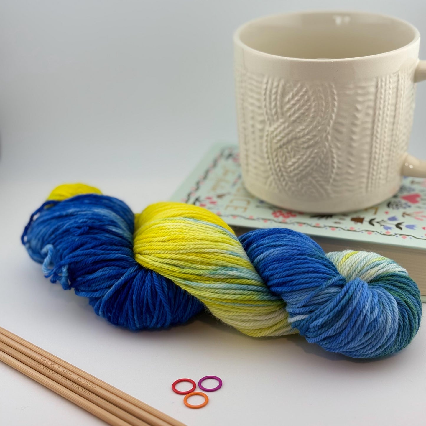 Hand Dyed Yarn, Worsted Weight, Superwash Merino, in Starry Night